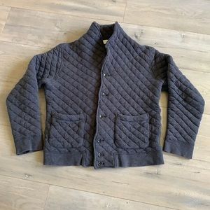 Club Monaco Grey Quilted Cotton Sweater/Coat Med
